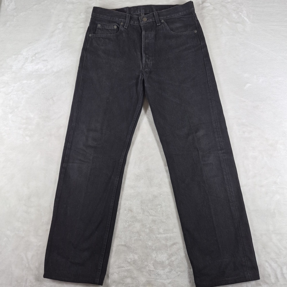 Vintage Levi's 501 Jeans 33x30 Black Denim Button Fly Made In USA 90s